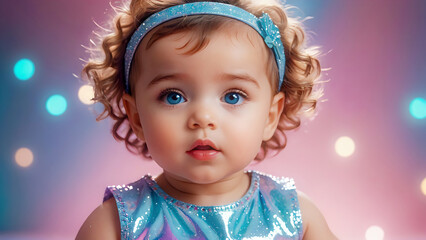 Y2K idol baby – Kawaii fantasy portrait in retro-futuristic style