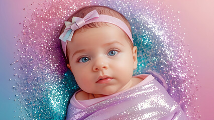 Y2K idol baby – Kawaii fantasy portrait in retro-futuristic style
