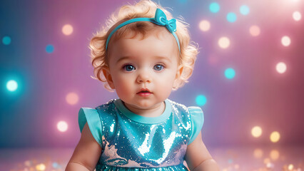 Y2K idol baby – Kawaii fantasy portrait in retro-futuristic style