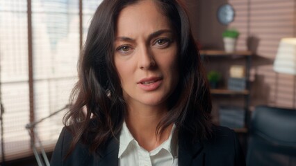 Caucasian woman overworked female girl mind explosion businesswoman difficulties problem worker...