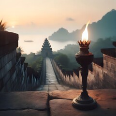 sunset in the mountains