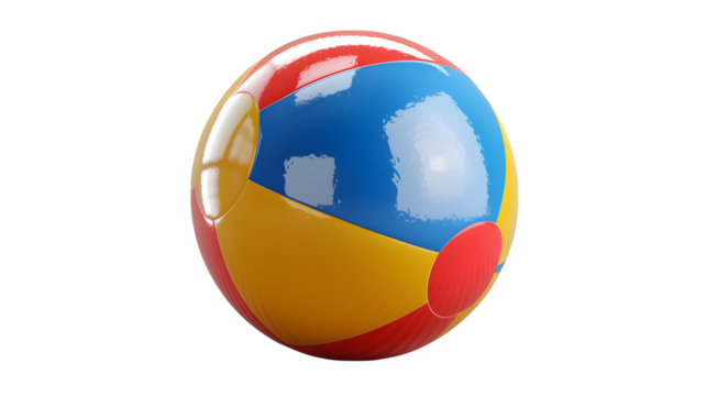 Colorful Beach Ball 3d rendered, isolated on transparent background