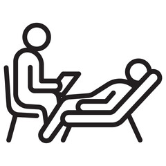 psychologist and patient icon vector illustration isolated sign