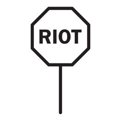 Riot sign icon vector illustration isolated sign