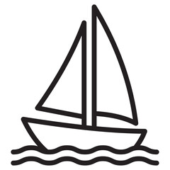 Sailboat icon vector illustration isolated sign