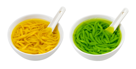 Traditional Chinese desserts, a bowl of pandan rice and sophora japonica rice