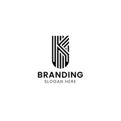 Simple Minimalist typography symbolic K logo