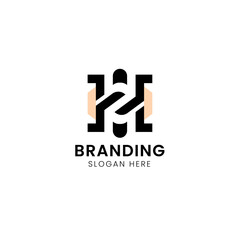 Obraz premium Simple Minimalist typography symbolic H logo