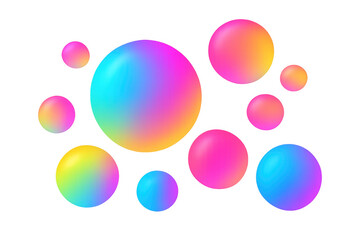 Translucent gradient spheres hovering, forming dynamic geometric design with soft color transitions on clean backdrop