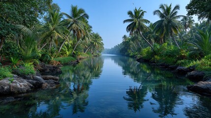 Serene tropical waterway