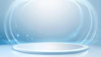 Blue glowing technology background e-commerce product exhibition booth