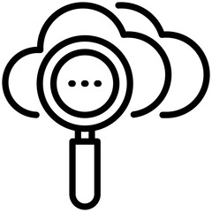 Cloud search icon for data base network, business, website, application, printing, document, poster design, etc