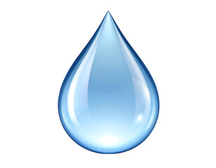 Sharp Tipped Clear Water Droplet Isolated on Transparent Background