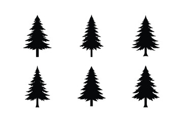 set of christmas trees