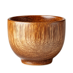 Natural Wooden Bowl | Handcrafted Bamboo Kitchenware on White Background