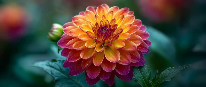 Time lapse of a stunning dahlia flower&nbsp;blooming&nbsp;