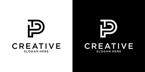 TP or PT initial letter logo design vector