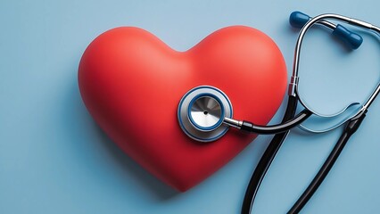 Heart Health Stethoscope on a Red Heart - Cardiovascular Care