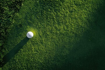 Detailed Color Image of High Angle View of Golf Ball on Golf Course