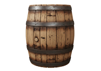 Weathered wooden barrel metal bands aged wood metal hoops