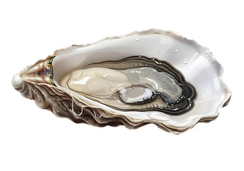 Fresh oyster with water droplets seafood shellfish