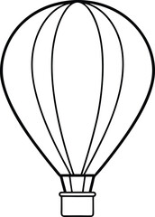 Fototapeta premium Hot Air Balloon Outline Sketch on White Background