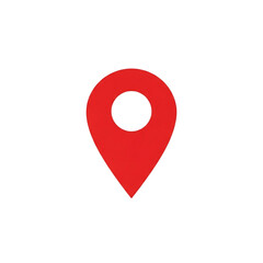Red location marker icon with geometric background isolated on a transparent background