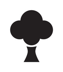 Simple black silhouette of a tree, representing nature and growth.