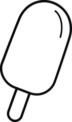 Popsicle Ice Cream Line Drawing on White Background