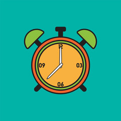 Colorful Clock Illustration Logo – Modern Alarm Clock Icon in Flat Style. Ideal for Time Management, Scheduling, Education, or Productivity App Branding.