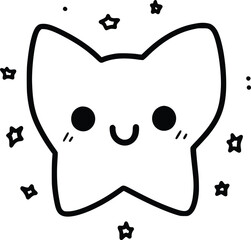 Fototapeta premium Happy Kawaii Star Vector Illustration: Childish Cute Design