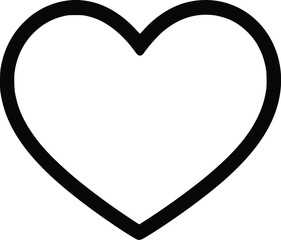 Bold Black Vector Heart Outline: Simple, Romantic Design Element