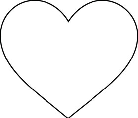 Simple black vector heart outline; romantic, minimalist design.