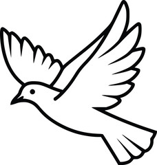 Obraz premium Serene Dove Vector Illustration: Simple Line Art Design