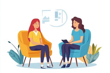 Mental health care therapy concept: A psychologist providing counseling to an anxious patient and offering mental health guidance, Generative AI