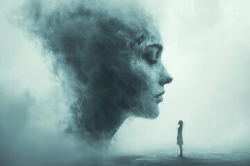 Mental health care therapy concept: A psychologist providing counseling to an anxious patient and offering mental health guidance, Generative AI