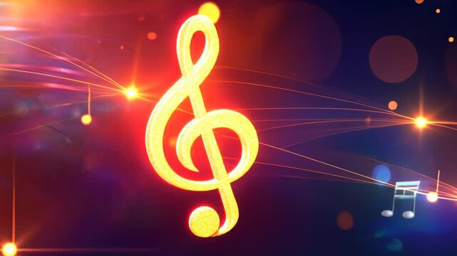 Glowing Treble Clef: A Symphony of Light and Music