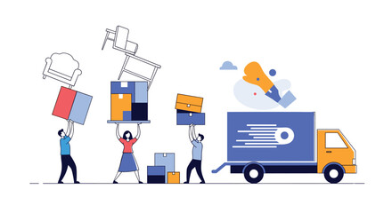 Teamwork and logistics for efficient and successful item delivery from a moving truck