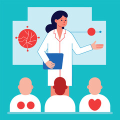 Doctor Presenting Medical Research to Patients Healthcare Professional Explaining Diagnosis and Treatment