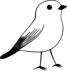 Obraz premium Simple Vector Illustration: Cute Black Bird Silhouette