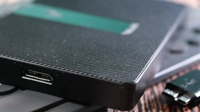external hard drive on a table 