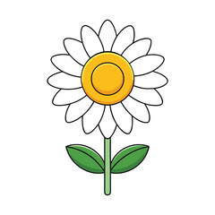 Cute Daisy Flower Illustration Simple Nature Design