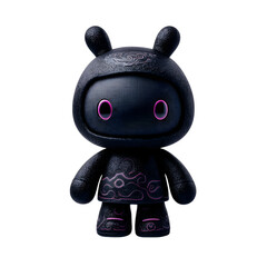 Black Robot Toy 3d rendered, isolated on white background