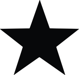 Fototapeta premium Bold Black Star Vector Icon: Simple Minimalist Graphic Design Element