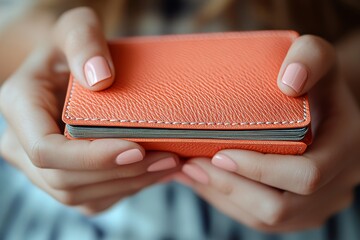 Close-up view of a person opening an empty wallet, reflecting the challenge of managing finances, Generative AI