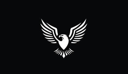Obraz premium Powerful Eagle Vector Logo: Bold, Dark, and Stylized Design