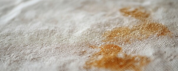 Dirty food mark on clothes: Close-up of a food stain on a shirt, preparing for cleaning before laundry to restore the fabric, Generative AI