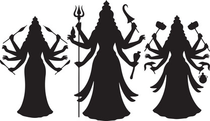 Goddess Durga with Trishul Silhouette Design

Durga Face with Third Eye Vector Art

Traditional Durga Puja Celebration Silhouette

Durga Idol with Lion and Mahishasura Vector

Devotional Durga Puja Sc