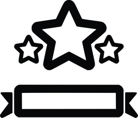 Obraz premium Premium Vector: Three Stars Award Badge, Bold Black Icon