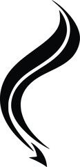 Abstract black vector design element: elegant, flowing, dynamic curves.